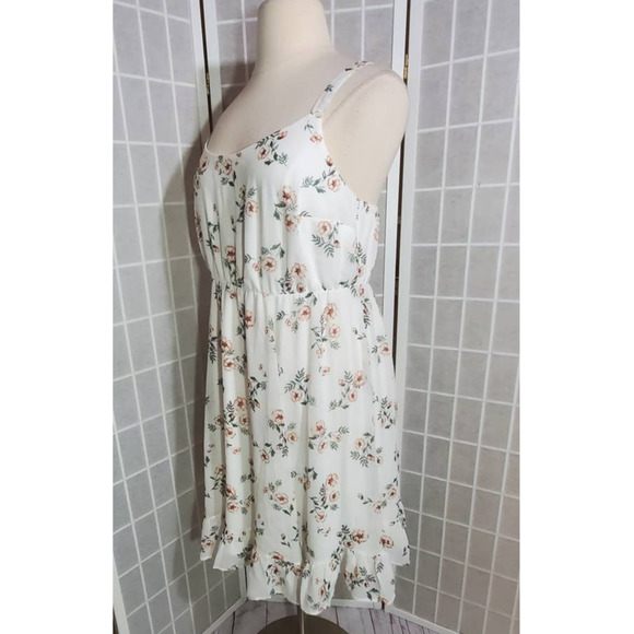 NWT Torrid Floral Ivory Chiffon Tank Floral Skater Dress Plus Size: 2X (18/20) - Picture 5 of 7